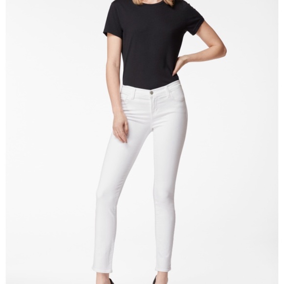 J Brand Denim - J Brand 811 Mid-Rise Skinny In Blanc white jeans